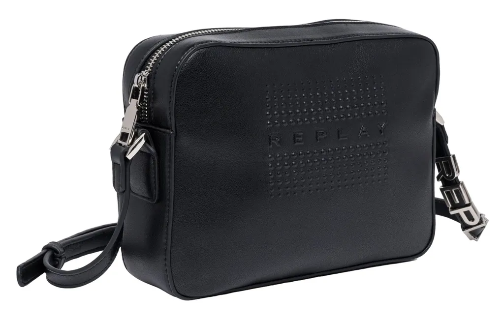 Petit Sacoche Homme REPLAY Noire - Sac Bandoulière Crossbody avec Zip