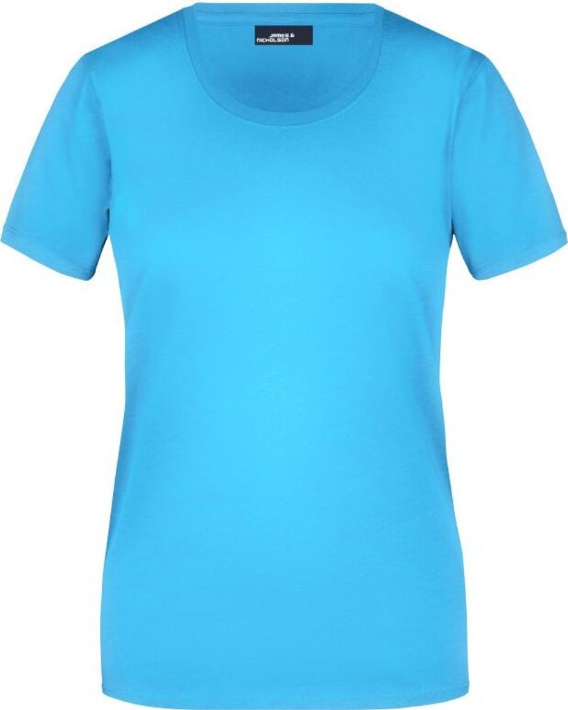 Leicht tailliertes T-Shirt aus Single-Jersey aqua, Gr. XL