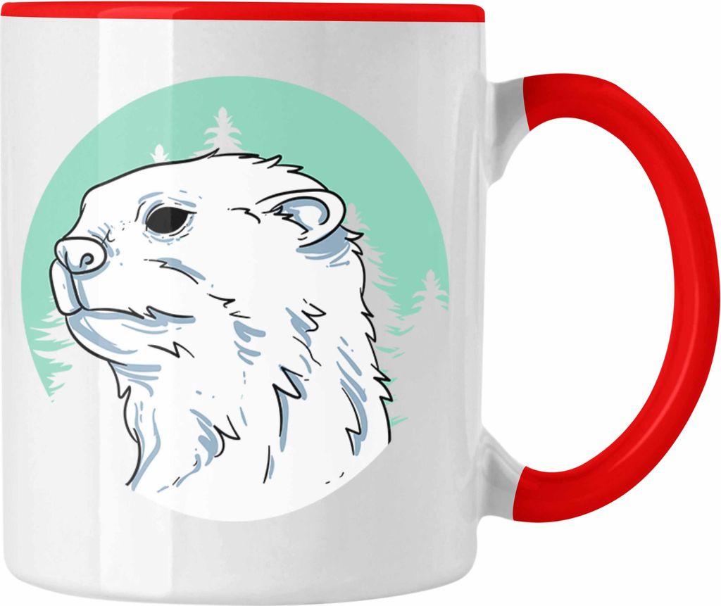 Trendation - Otter Tasse Geschenk Natur Otter-Liebhaber Geschenkidee Geburtstag (Rot)