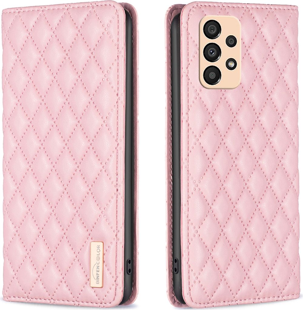 Galaxy A33 5G Hülle, Elegant Bookstyle Flip Leder Kartenfächer Schutzhülle mit Ständer für Samsung Galaxy A33 5G Pink