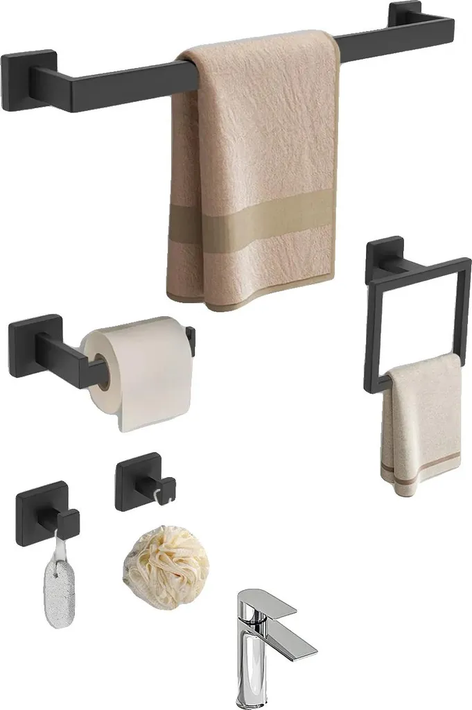 Portasciugamani Acciaio Inox 60cm - Asta Singola Muro Finitura Laccata