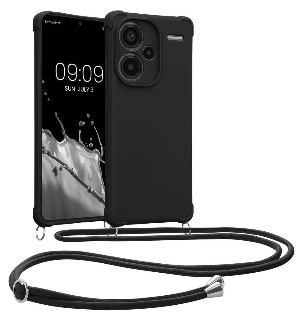 kwmobile Necklace Case kompatibel mit Xiaomi Redmi Note 13 Pro+ 5G / Redmi Note 13 Pro Plus 5G Hülle - Cover mit Kordel zum Umhängen - Silikon
