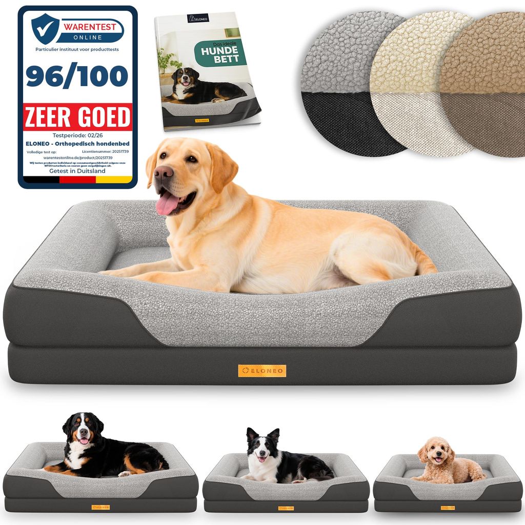 ELONEO Orthopedisch hondenbed, maat L - Grijs Productafbeelding 