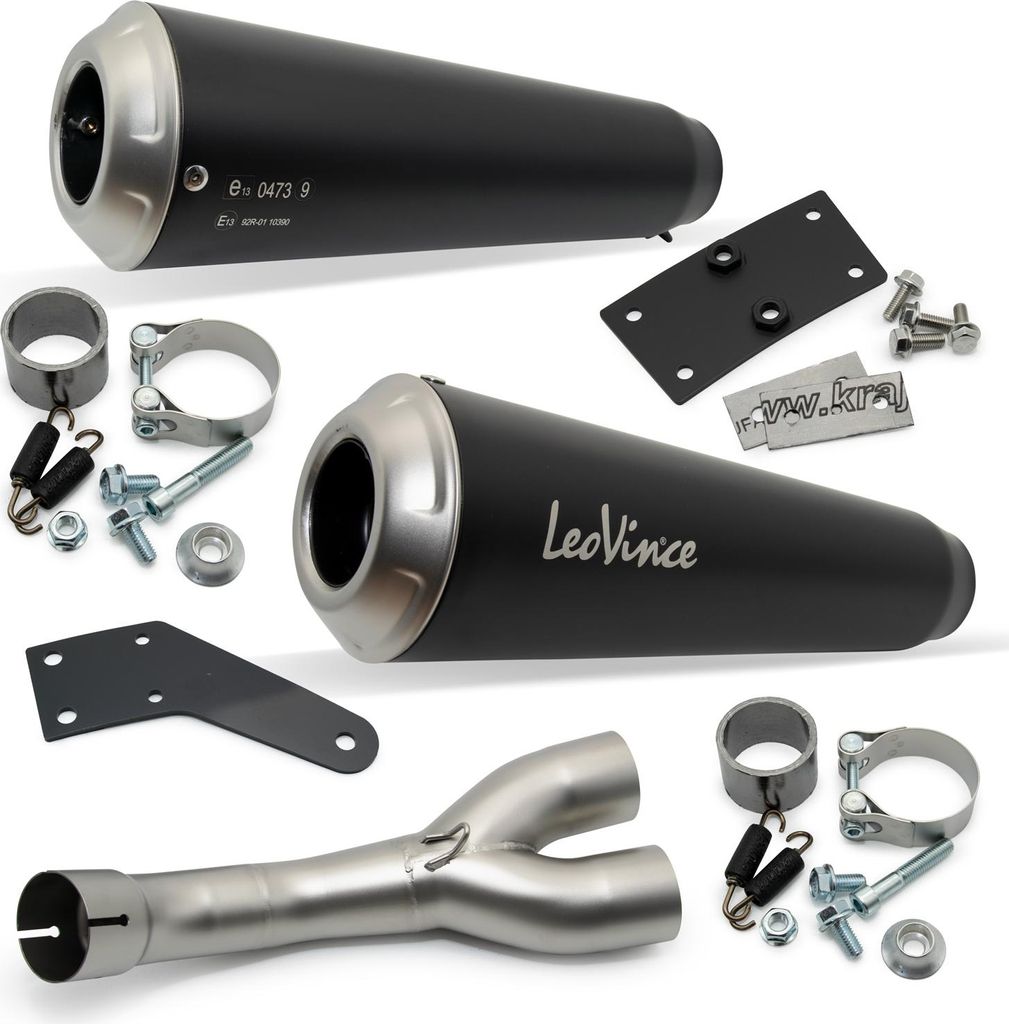 Silenziatore LeoVince GP DUALS nero, omologato (ABE) per Immagine del prodotto 