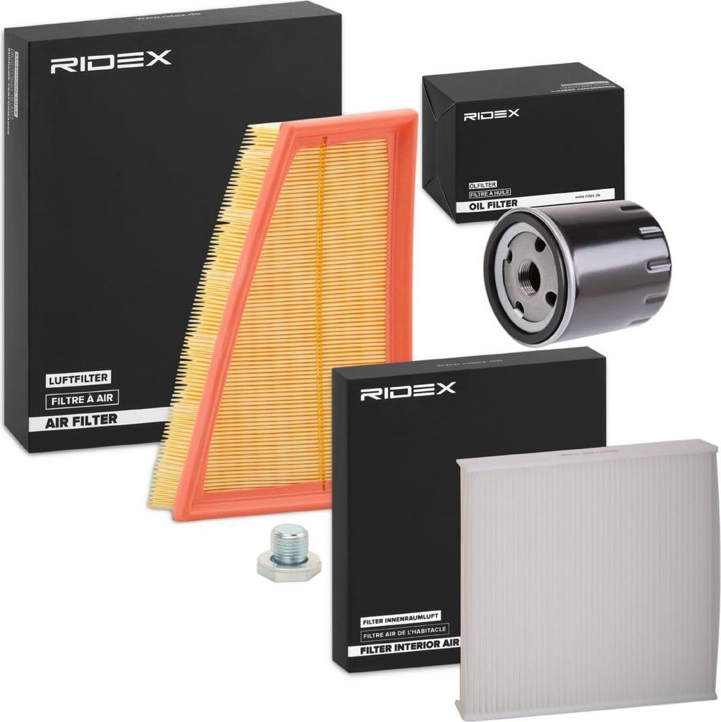RIDEX Filterset Inspektionspaket Filtersatz passend für PEUGEOT PARTNER Combispace (5F) PARTNER Kasten (5) für CITROËN Berlingo / Berlingo First