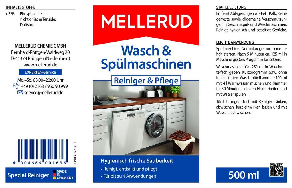 Mellerud Wasch & Spülmaschinen Reiniger & Pflege 0,5 L Produktbild 