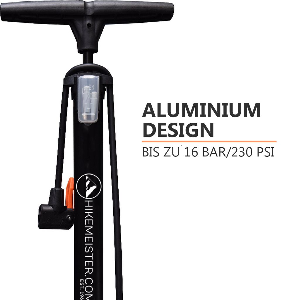 Luftpumpe Fahrrad+Autoventil 28cm Aluminium