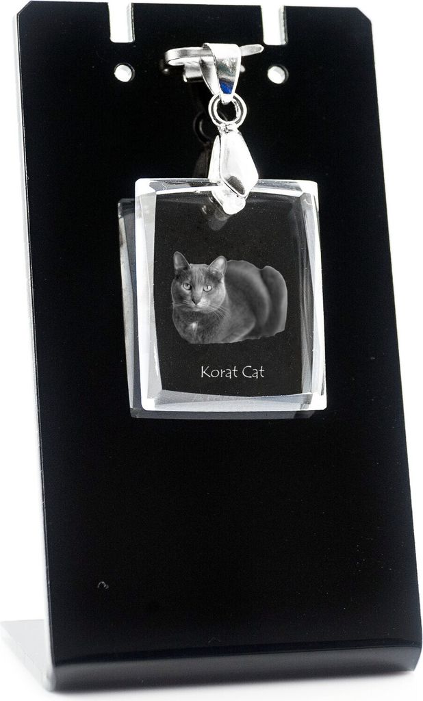 Korat Katze - Crystal cat pendant, photo necklace, unique jewellery by Art-Dog
