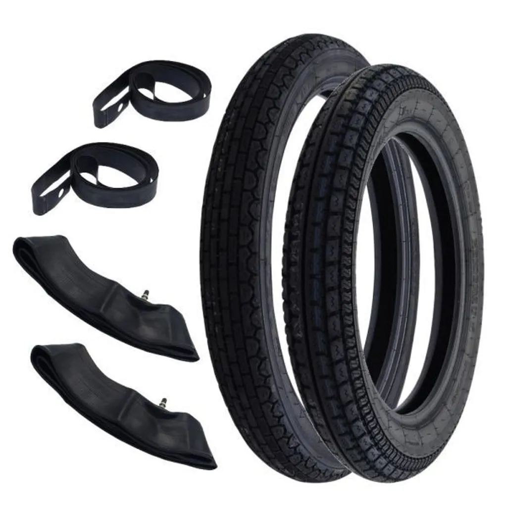 Kit pneus Heidenau K39 K33 moto ancienne avec chambres et fonds de jante