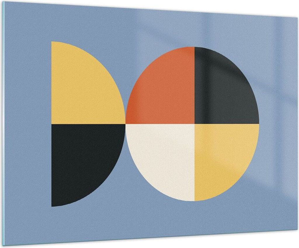 Bilder auf glas - Einteilig - Stück Geometrisch Rad - 100x70cm - Glasbilder - Wandbilder - Bilder - zum Aufhängen bereit - Wanddekoration aus Gla...