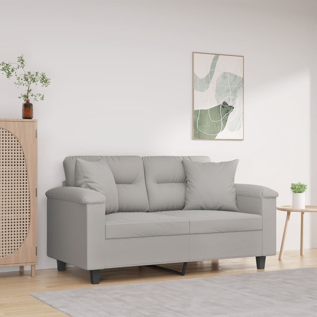 "2026 Promotion" 2-Sitzer-Sofa - Polstersofa - mit kissen - Hellgrau 120 cm Mikrofasergewebe - Klassische Sofas CC10770