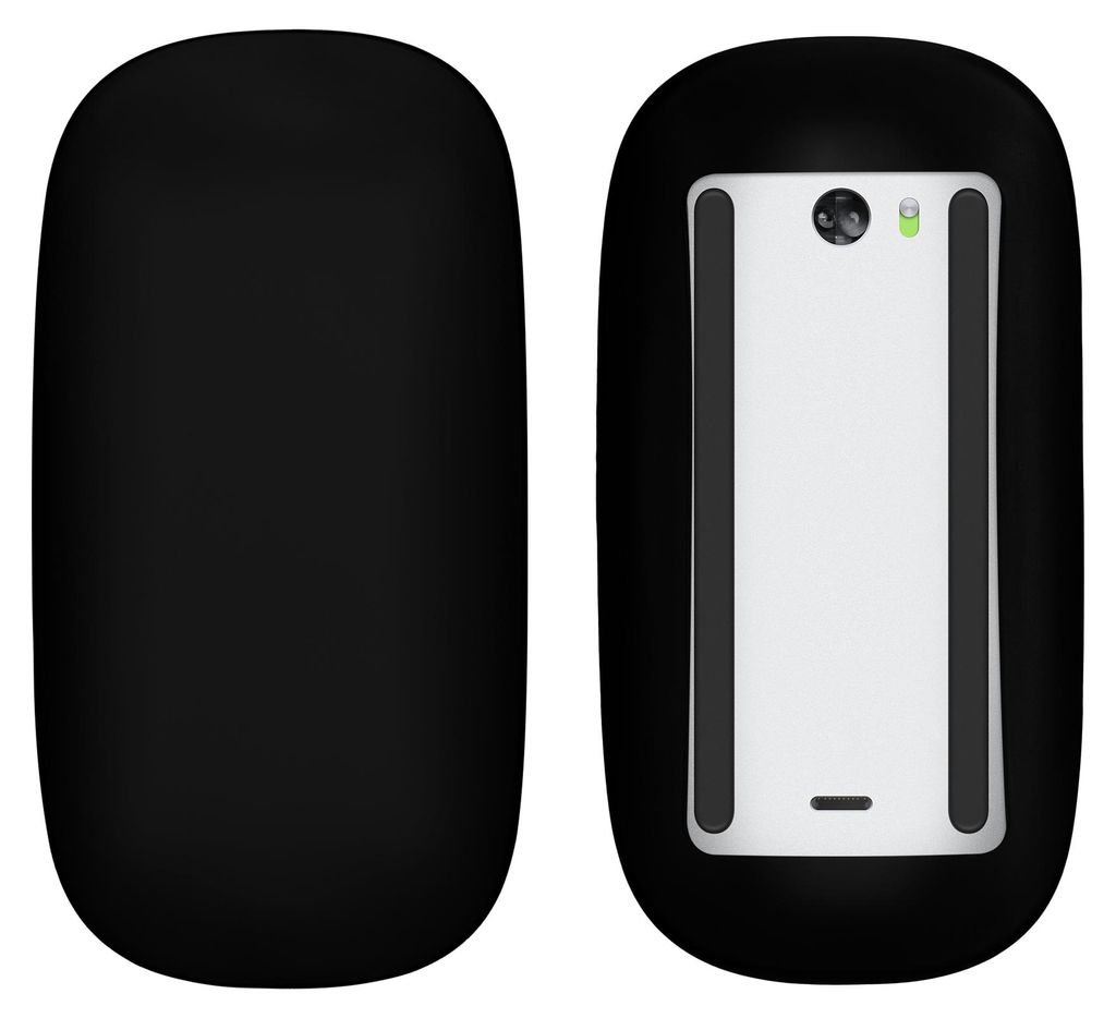 kwmobile Silikon Schutzhülle kompatibel mit Apple Magic Mouse 1 / 2 Hülle - PC Maus Cover aus softem Silikon - Schwarz matt