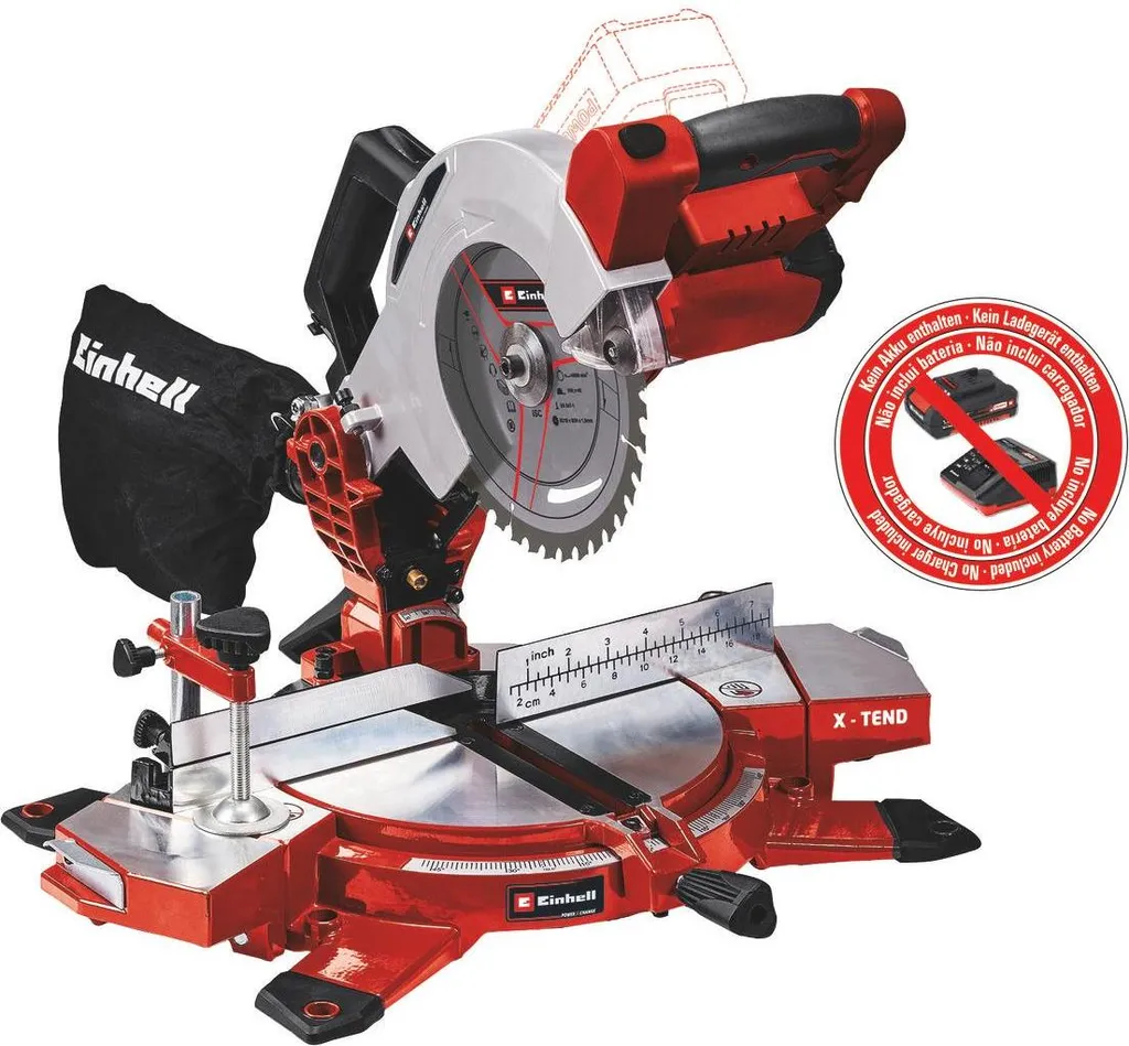 Scie Circulaire à Onglets 210mm Einhell TE-MS 18/210 Li Solo Compacte 18V - 15