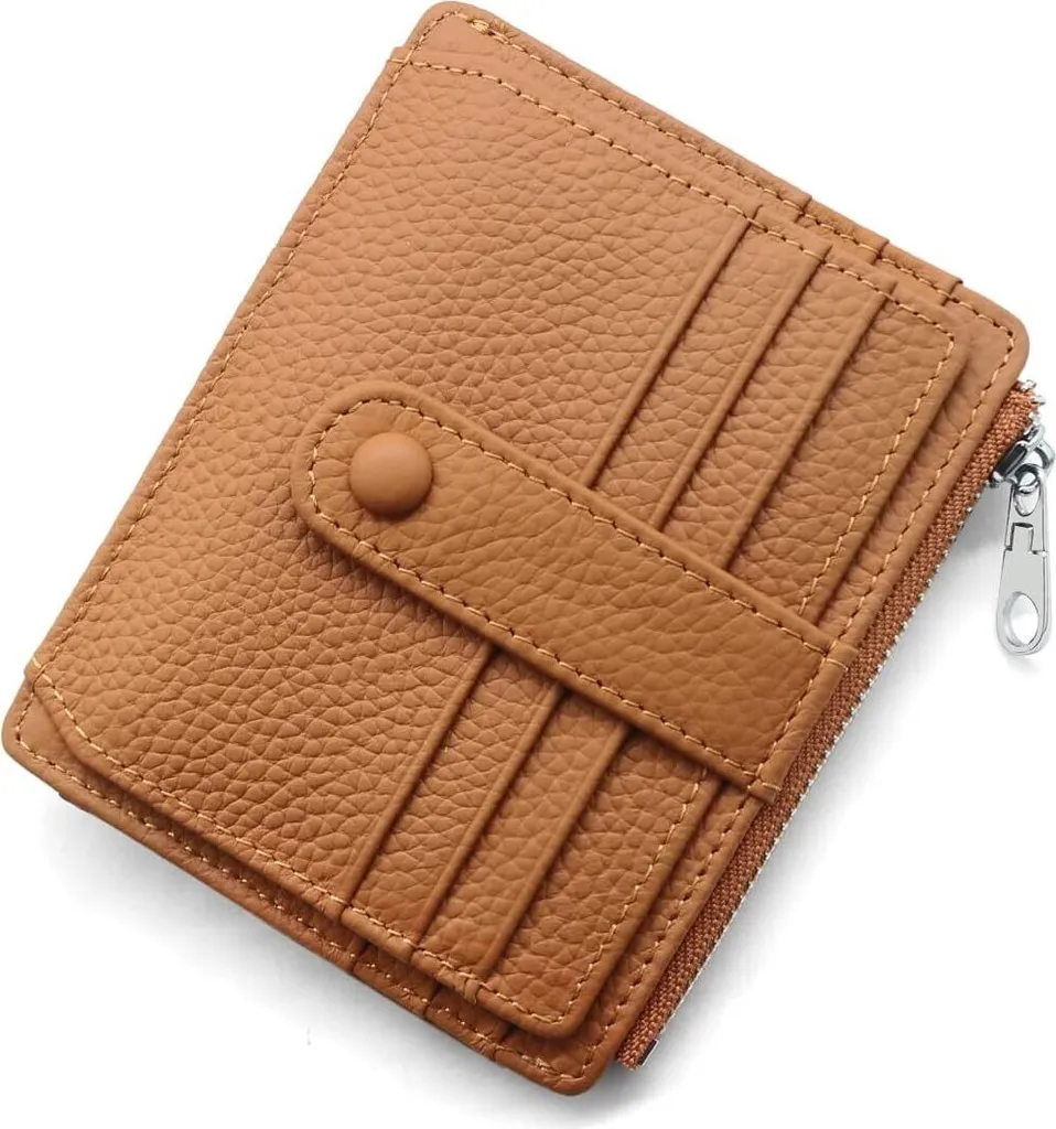 Portafoglio Mini Vera Pelle RFID - Slim con Zip Monete e 14 Slot