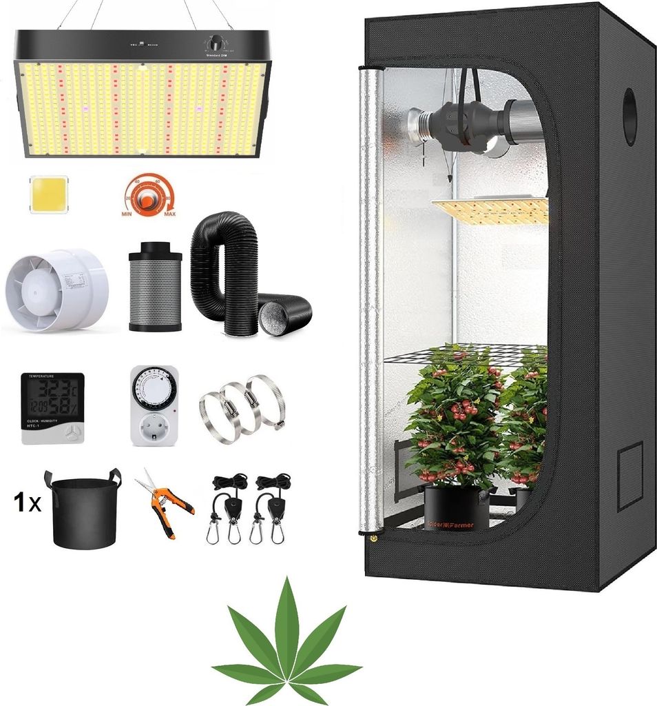 JUNG Gewächshaus Growbox Komplettset Anzuchtset + Zuchtzelt Produktbild