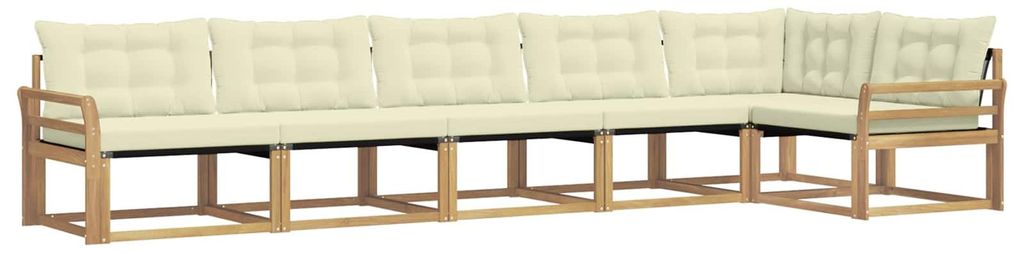 vidaXL Outdoor-Sofagarnitur mit Kissen 6 pcs Weiß und Creme