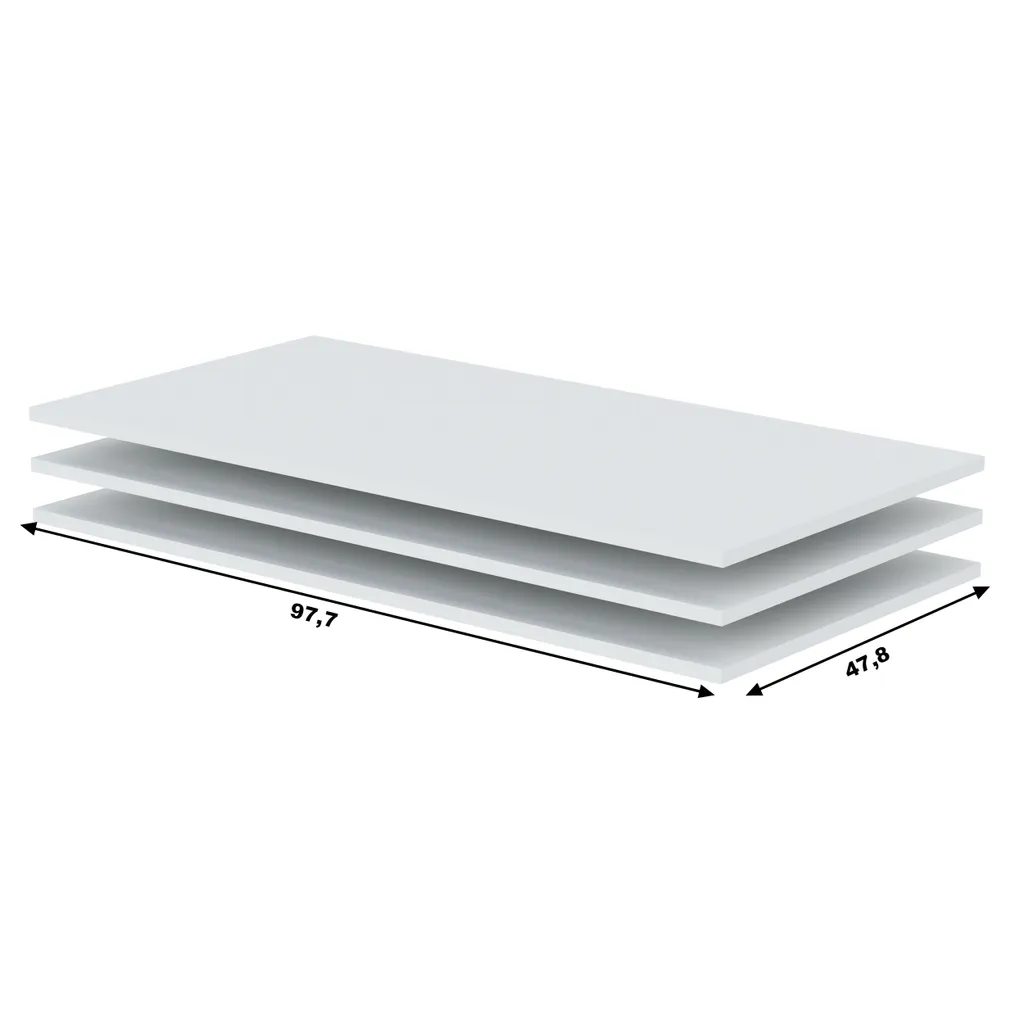 Aménagement dressing : 3 étagères de penderie 200 cm RANDLER en blanc