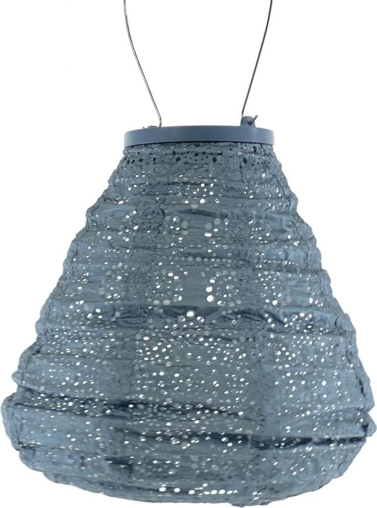 LUMIZ Lampion Solarlampe Tulip 20 Fiore Grey Blue graublau Ø 20 cm - Tyvek