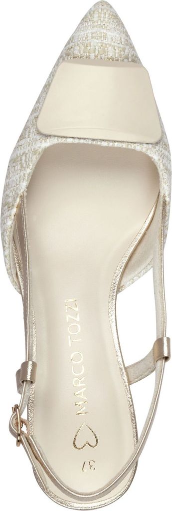 MARCO TOZZI Damen Pumps spitz gewebt bequem weich Queenie Textil 2-29503-44, Größe:40 EU, Farbe:Beige