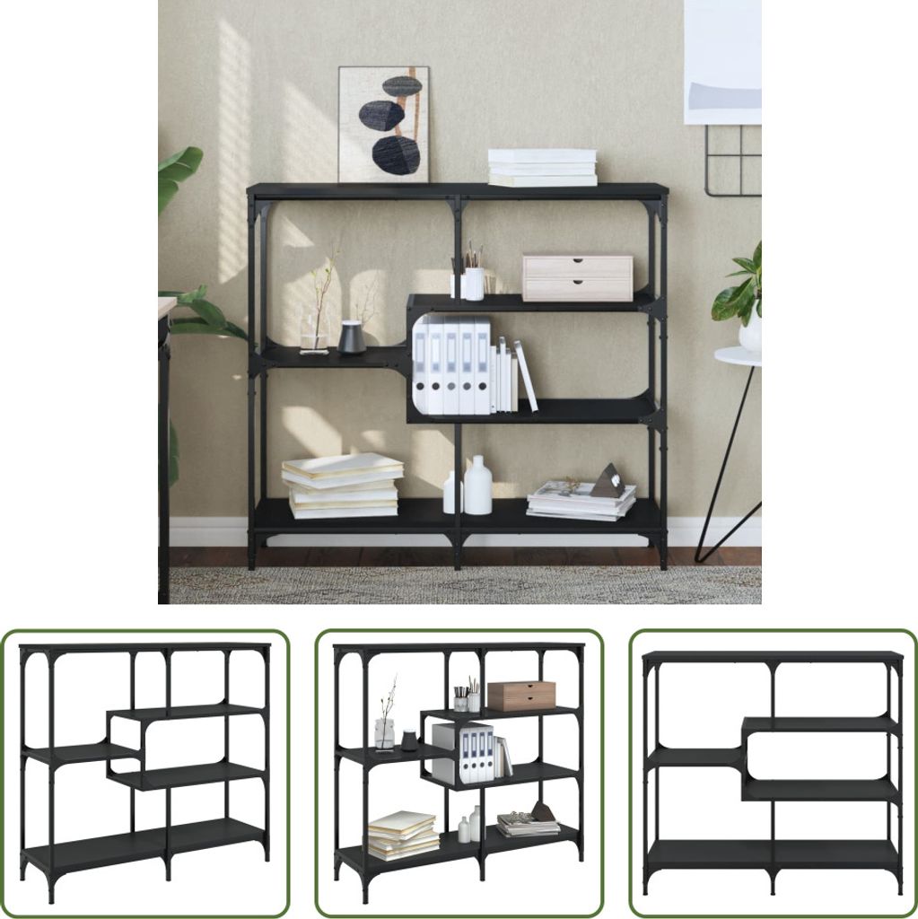 The Living Store Konsolentisch Schwarz 103x32x95 cm Holzwerkstoff