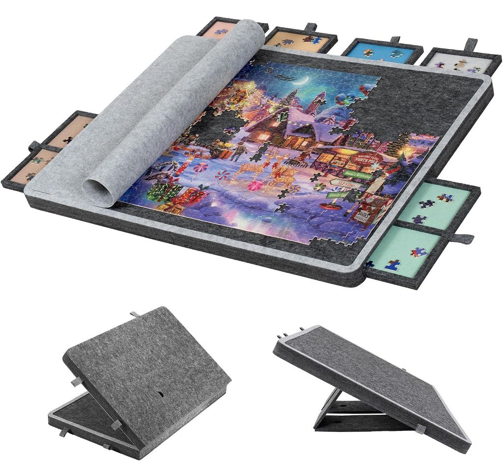 Puzzlebrett, Puzzletisch, 1000-teiliges Filz-Puzzleplateau, Produktbild 