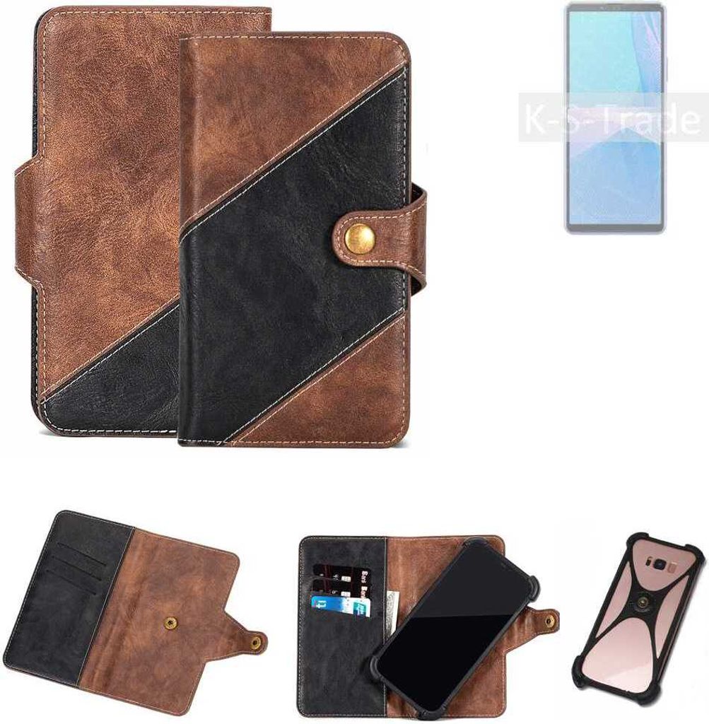 K-S-Trade Handyhülle Schutzhülle Bookstyle Case kompatibel mit Sony Xperia 10 III Klapphülle Cover Hülle Schutztasche 1x