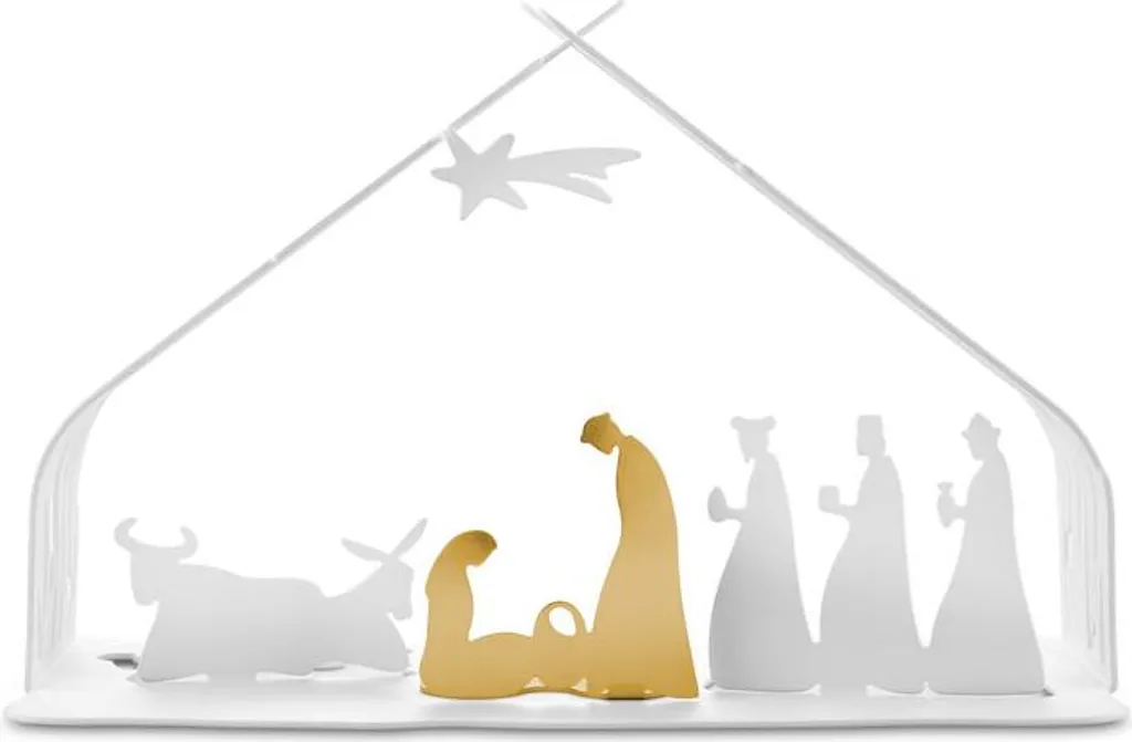Alessi Bark Crib BM09 W Crèche de Noël Design en Acier Blanc avec EAN