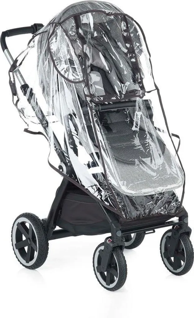 Housse de pluie poussette transparente anti-vent universelle