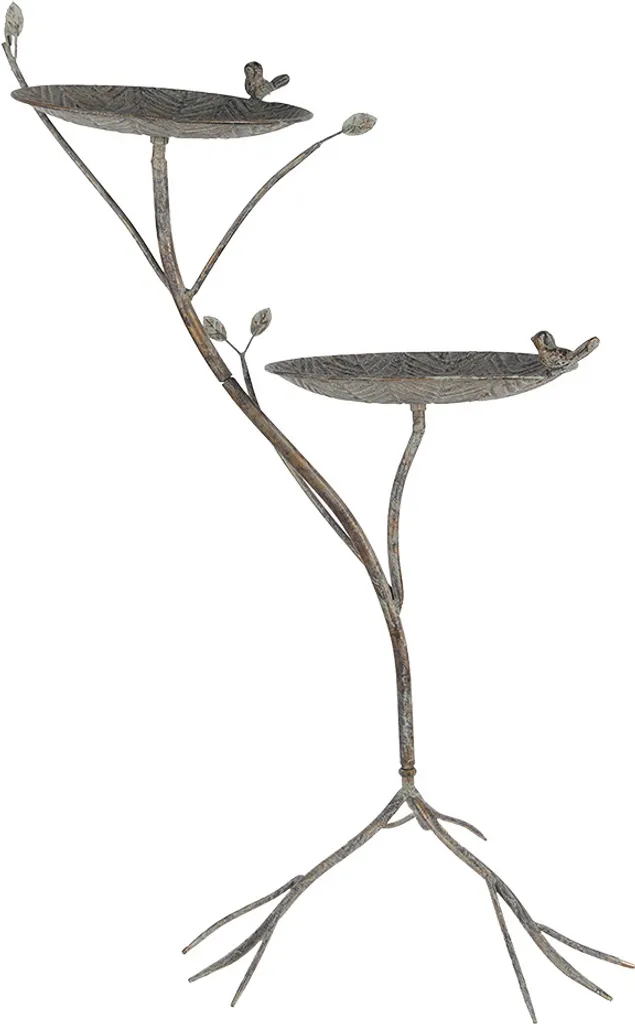 Mangeoire oiseaux anti-humidité en métal 78 cm pour jardin et terrasse