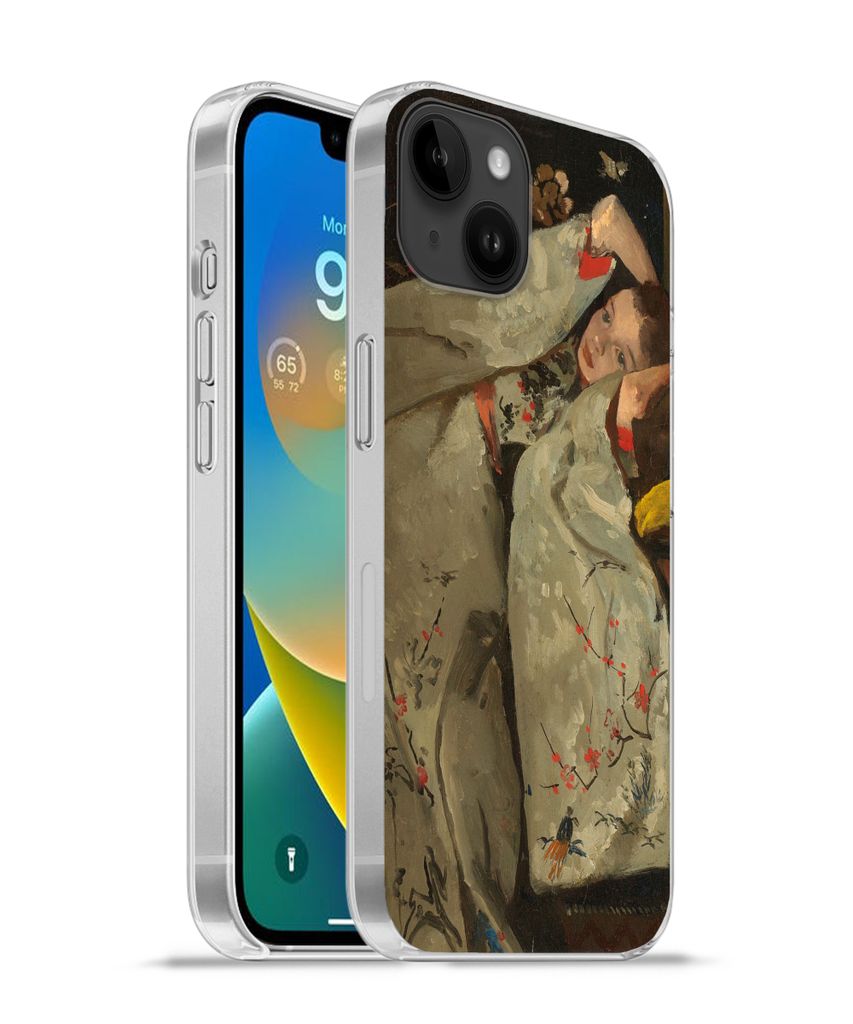 MuchoWow Handyhülle Schutzhülle Hülle für Apple iPhone 14 Plus - Soft case Mädchen im weißen Kimono - Gemälde von George Hendrik Breitner ...