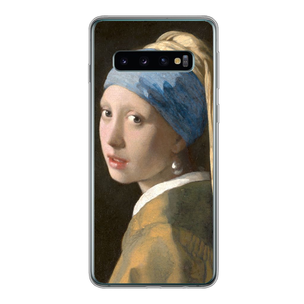 MuchoWow Handyhülle Schutzhülle Hülle für Samsung Galaxy S10 Das Mädchen mit dem Perlenohrring - Gemälde von Johannes Vermeer Silikon Softc...