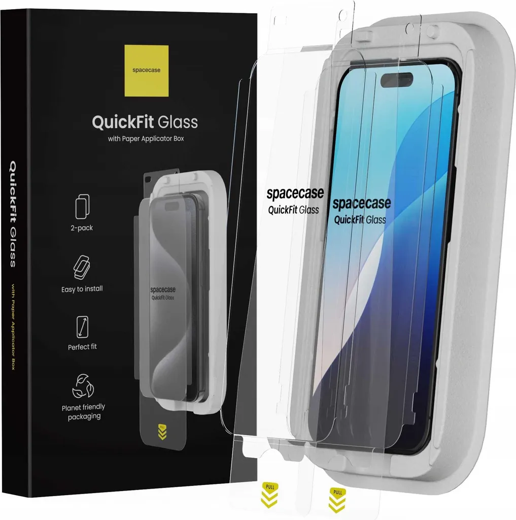 2x Vetro Temperato SPACECASE per iPhone 16 Pro Max con Applicatore