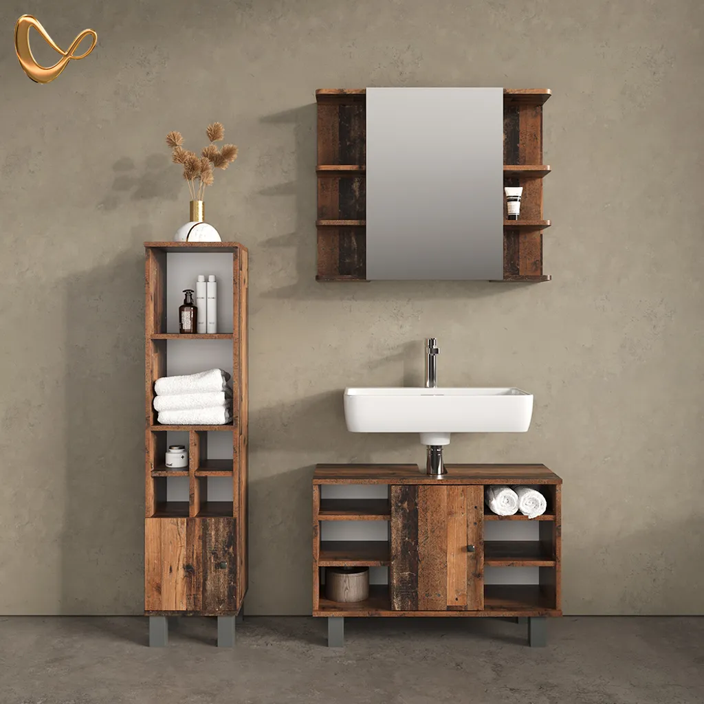 Colonna Bagno Stretta 30 cm Fucino Rovere | Livinity Mobile Alto - 2