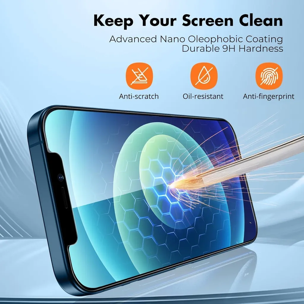 Évitez les bris d'écran : Verre blindé iPhone 12 / 12 Pro 9H [Lot de 3]