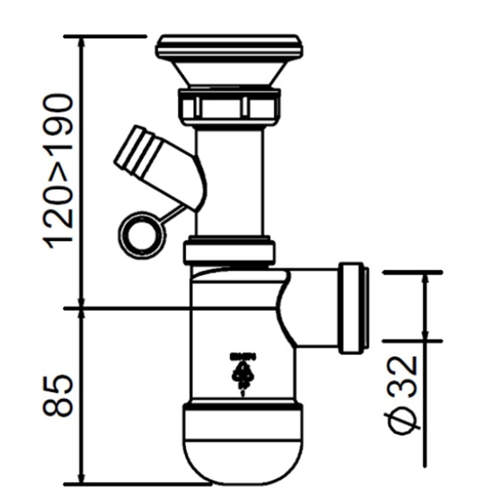 Preloc 1715011 Waschbecken-Siphon Produktbild 2