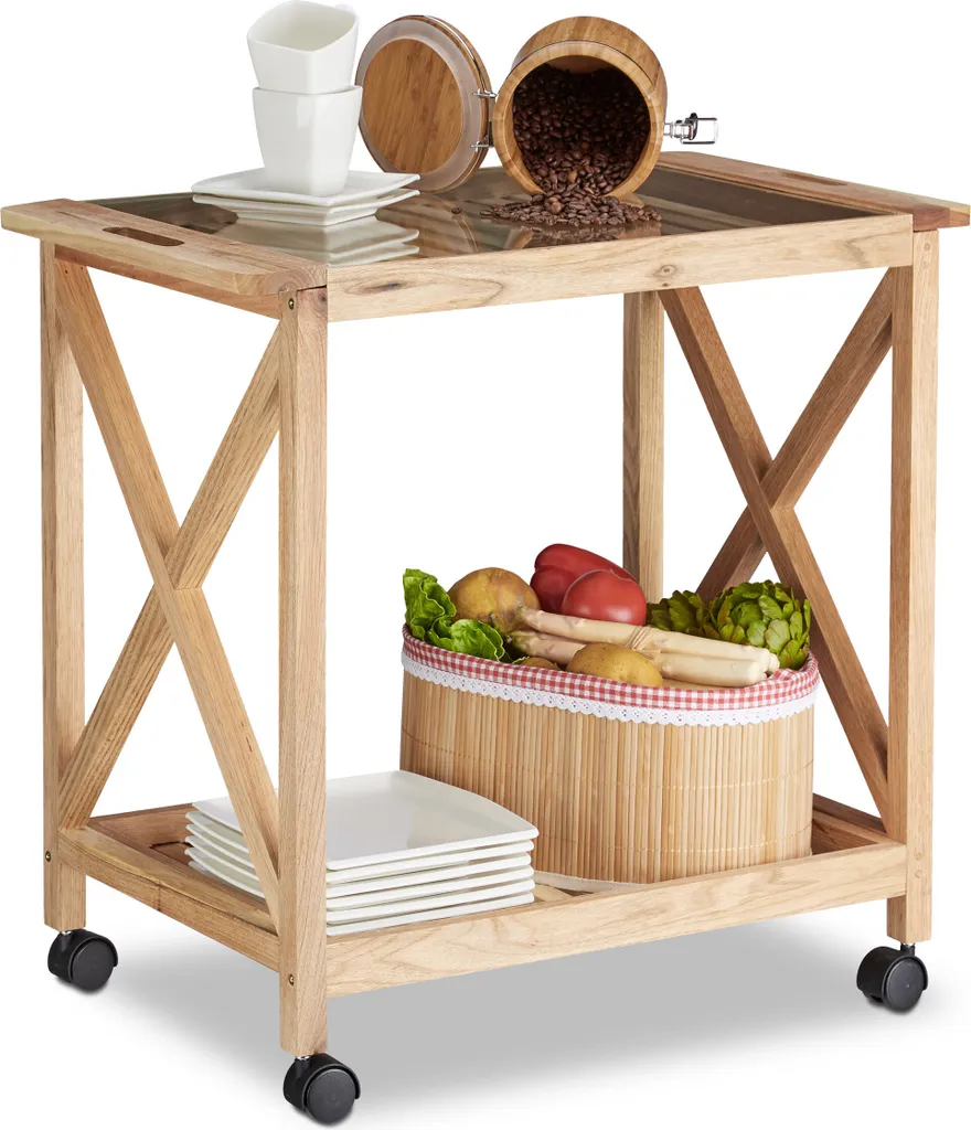 Carrello da Cucina Relaxdays in Legno di Noce - Salvaspazio con Ruote