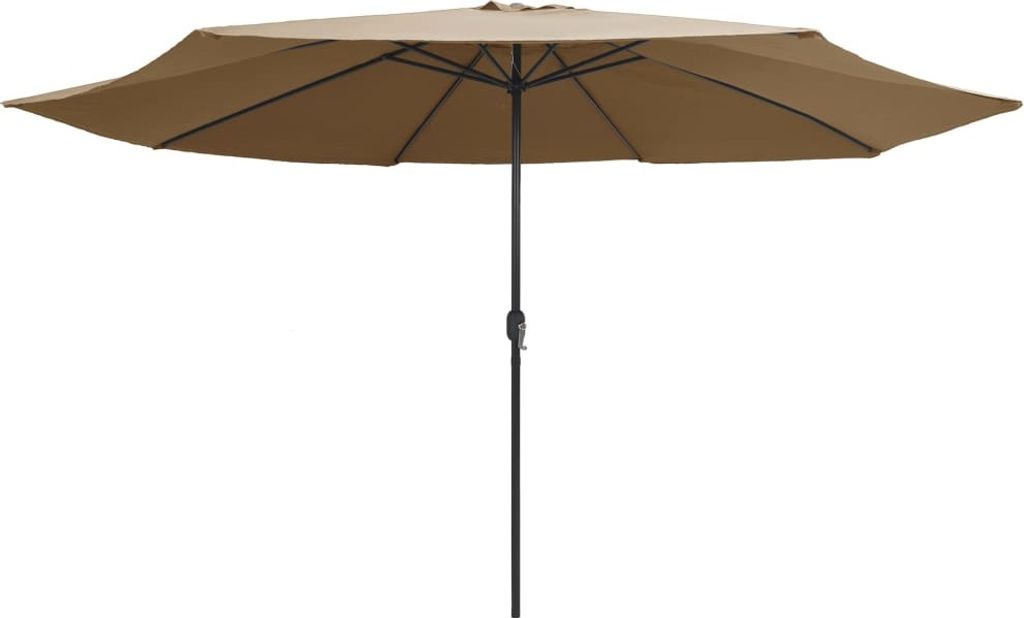 vidaXL Parasol avec mât métallique 390 cm Taupe Image du produit 
