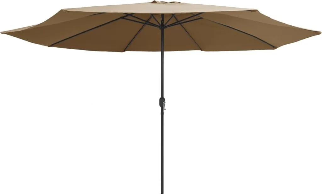 vidaXL Ombrellone con asta in metallo 390 cm Taupe