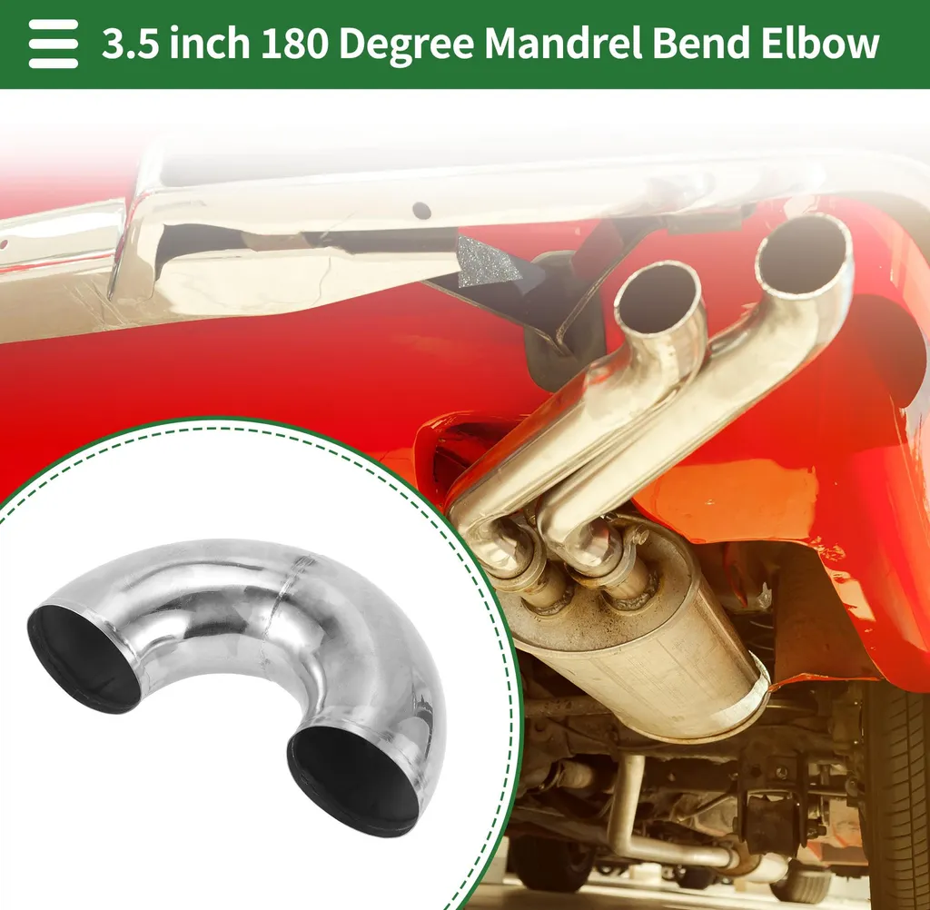 Tube Échappement 180 Degrés 89mm en Acier Inox T304 pour Custom Auto