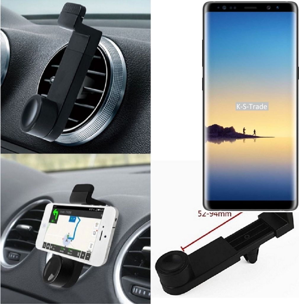 K-S-Trade Lüftungshalterung kompatibel mit Samsung Galaxy Note 8 KFZ-Halterung Autohalterung Handy-halterung Lüftungsgitter Lüftungsschlitze