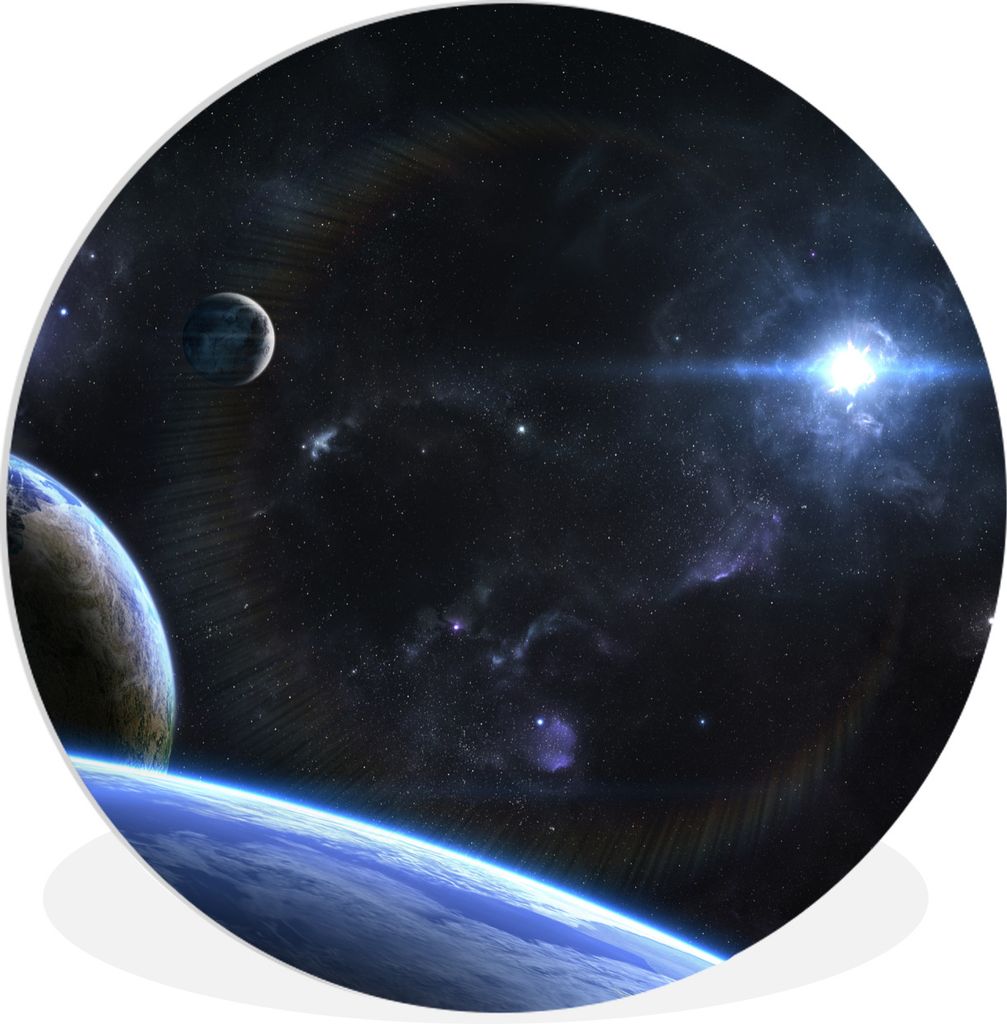 MuchoWow Rundes Wandbild - Runde Bilder Sternplaneten Ø 30 cm Kreis Wanddekoration Kunststoff - Wandkreis - Wandschmuck - Schlafzimmer - Bilder ...