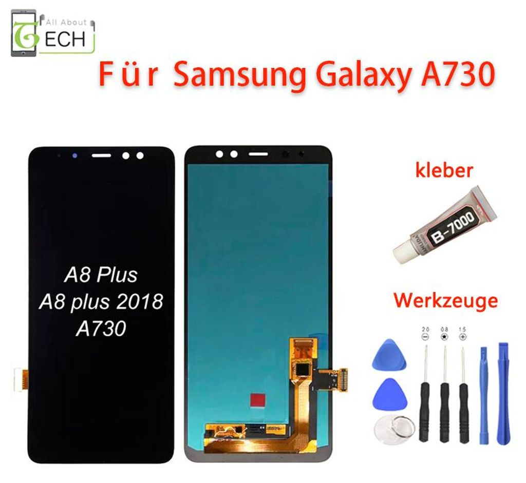 Für Samsung Galaxy A8 Plus 2018 A730F LCD Display (OLED) und Werkzeuge Kleber