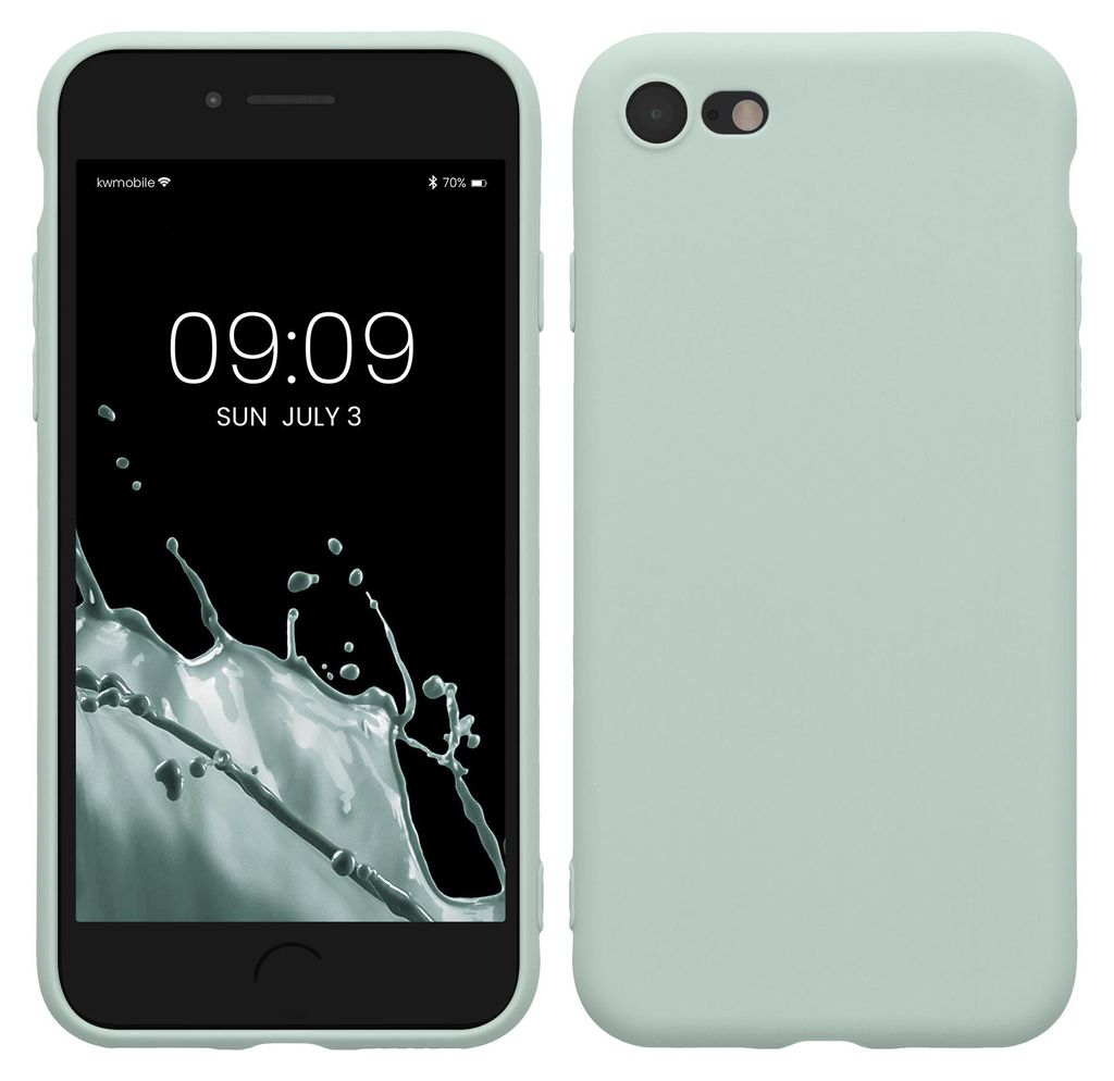 kwmobile Handyhülle für Apple iPhone SE (2022) / SE (2020) / 8 / 7 Hülle - weiches Handy Silikon Case - Schutzhülle Cover - Cool Mint