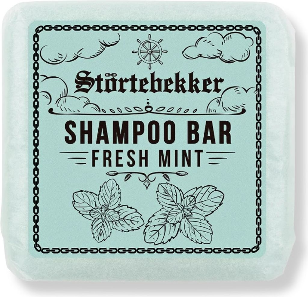 Störtebekker Festes Shampoo Fresh Mint - Handgefertigtes, veganes Shampoo für Herren & Damen - Wohlduftende Duschpflege für Haut und Haar