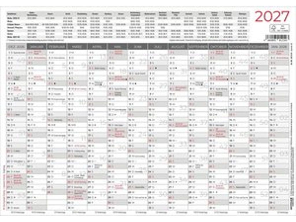 Veľký nástenný plánovač na 14 mesiacov, 1 kus, dodávaný v Obrázok produktu 