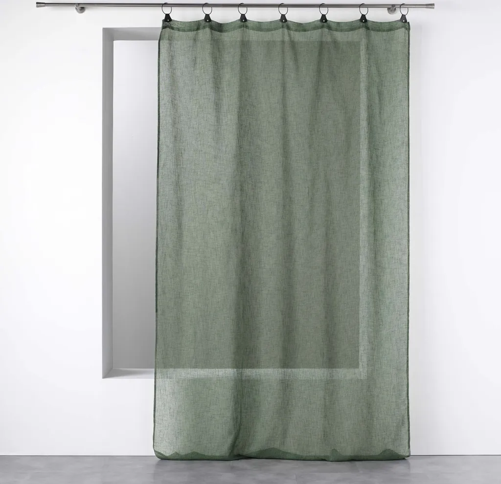 Rideau prêt à poser olive LINKA 140x240 cm pour décoration intérieure