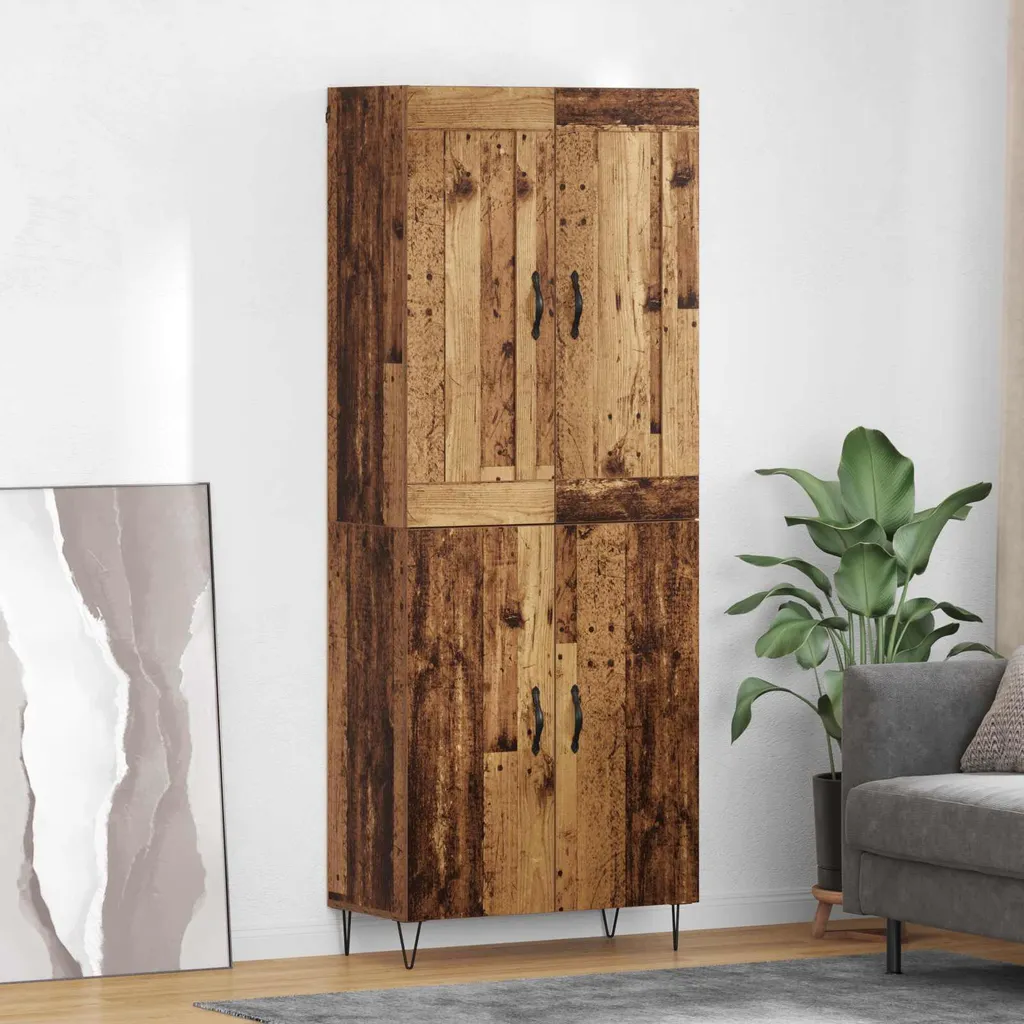 vidaXL Credenza in legno vecchio 69,5 x 34 x 180 cm Materiale a base di legno