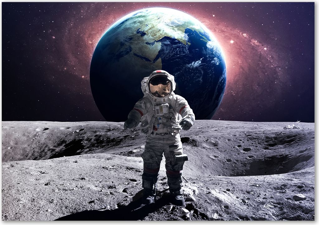 Tulup Glas-Bild - 100 x 70 - Wandbild aus Glas - Wandkunst - Wandbild hinter gehärtetem Sicherheitsglas - Weltall & Science-Fiction - Astronaut ...