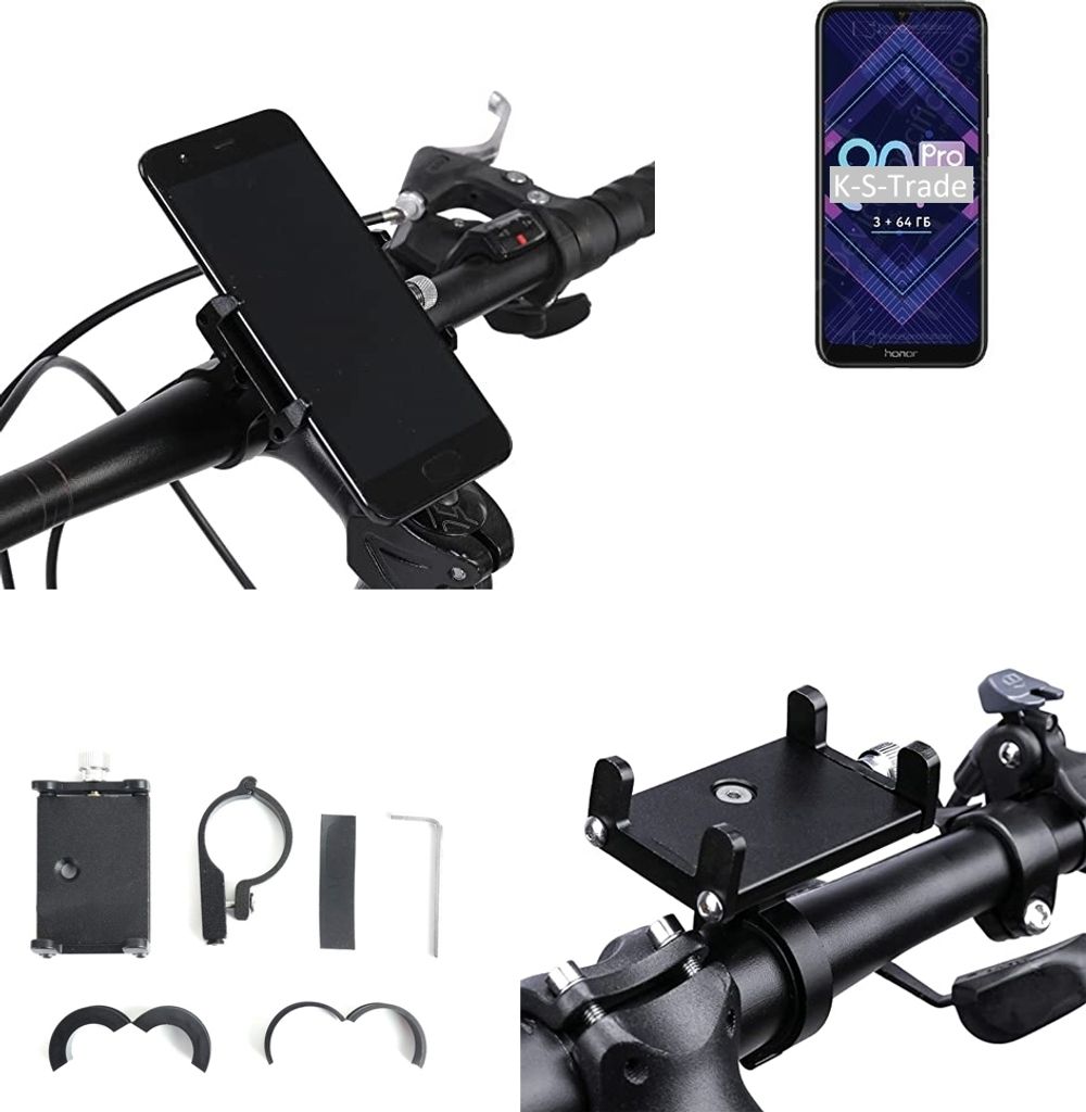 K-S-Trade Handyhalterung für das Fahrrad kompatibel mit Huawei Honor 8A Pro Halter Lenkstange Fahrradhalterung Motorrad Bike Mount Befestigung