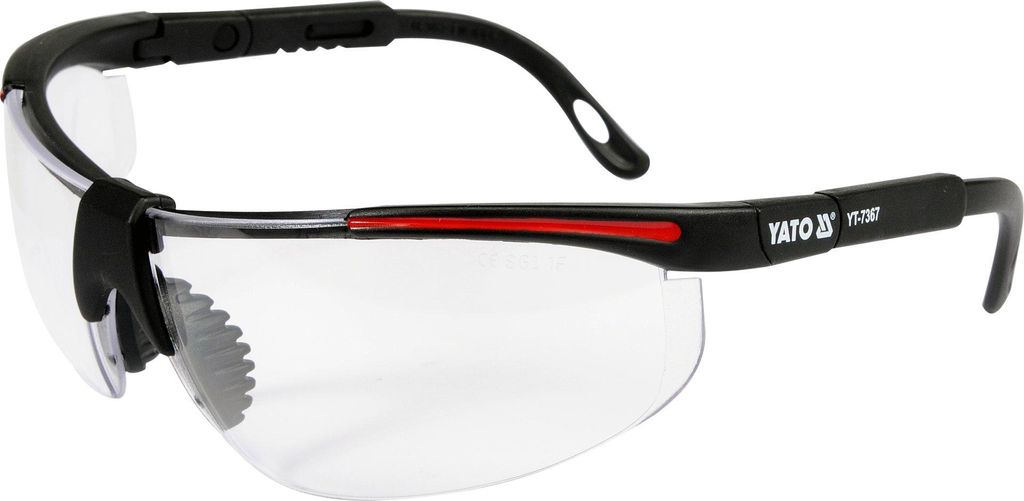 Yato YT-7367, Schutzbrille, Unisex, Schwarz, Transparent, Nylon, Polycarbonat